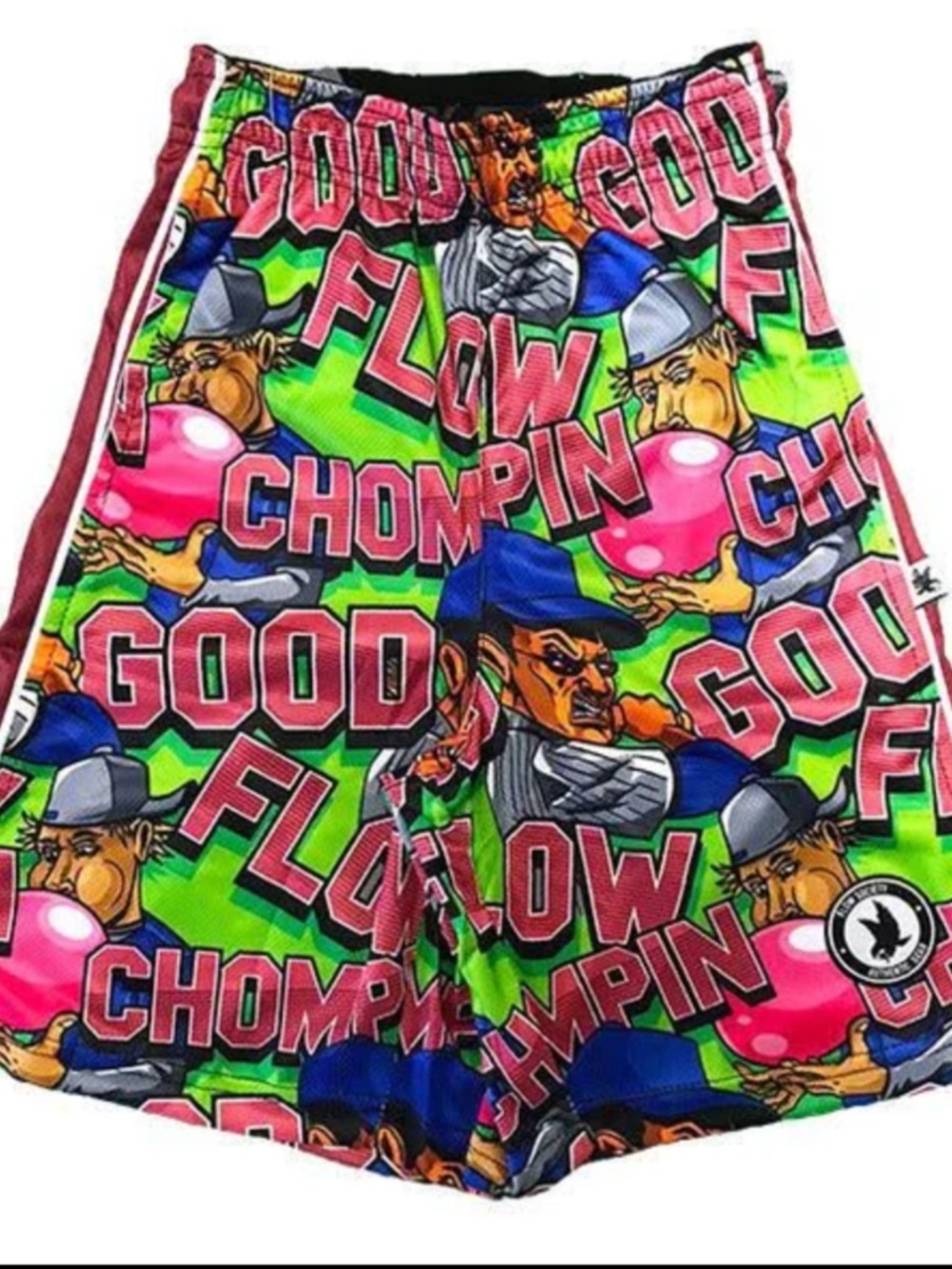 NWT Flow Society Lacrosse Themed Shorts Youth Big Chompin' Flow Size XL